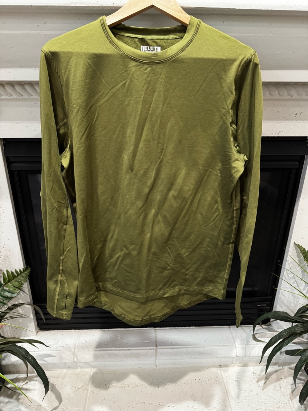 Duluth Trading Co Olive Green Long Sleeve Shirt